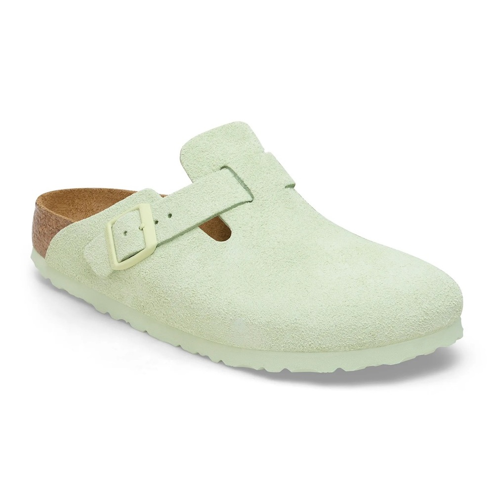 Birkenstock Boston Faded Lime Suede